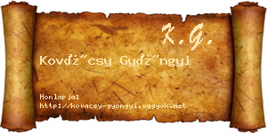 Kovácsy Gyöngyi névjegykártya
